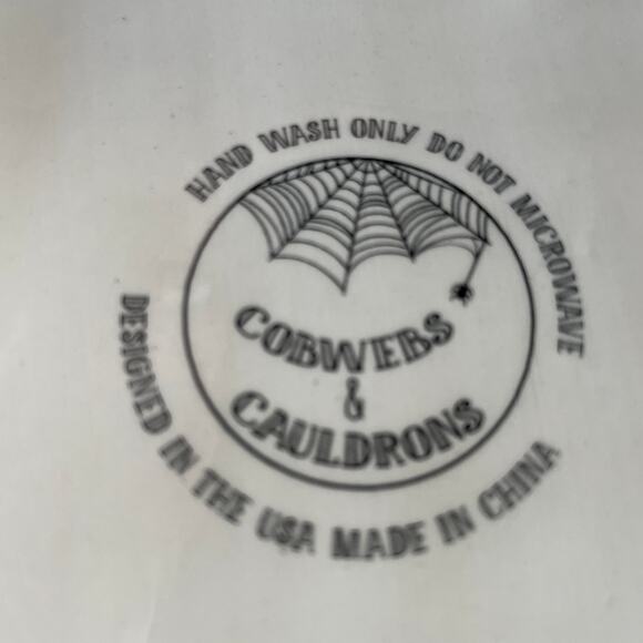 Halloween Skull Cookie Jar Canister w/ Lid Hand Painted Black White Spooky NEW - Picture 10 of 16